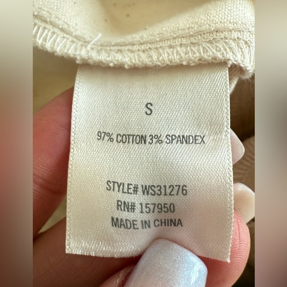 Francesca’s Blue Papaya Beige Wide Leg Crop Pant Button Front High Rise Sz S NWT - Picture 4 of 9